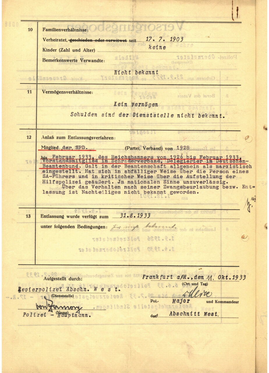 Versorgungsbogen des ehemaligen Polizei-Obermeister Wilhelm Voigt – Seite 2